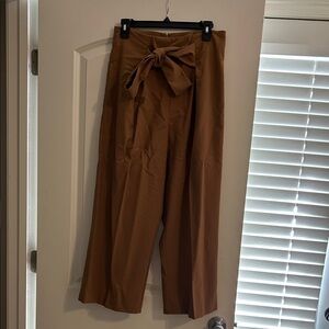 Daniel Cremieux Wide-Leg Tie Front Pants - Brown